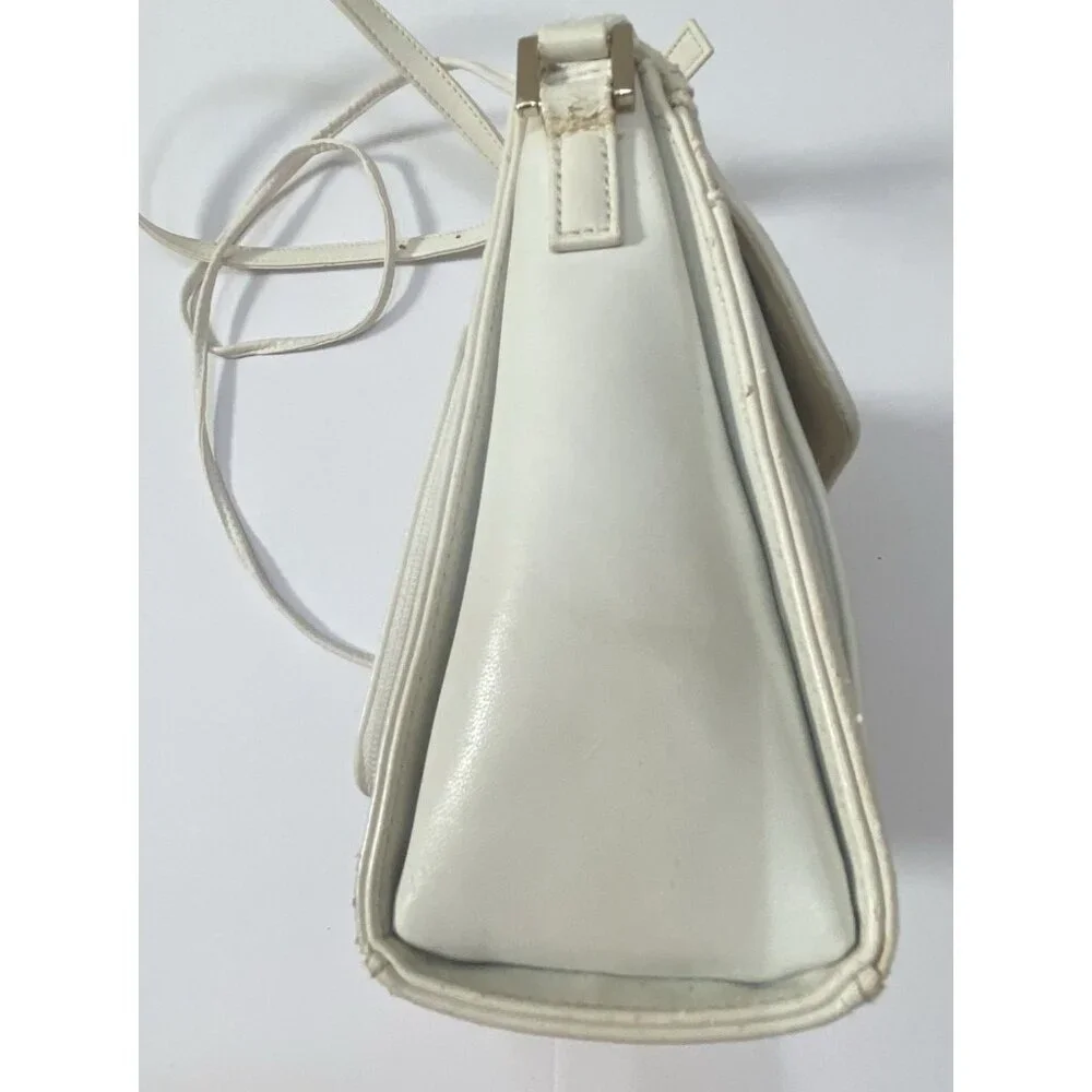 Liz Claiborne White Zipper Closure Handbag 2 Shoulder Strap Built In Wallet READ - Picture 13 of 16